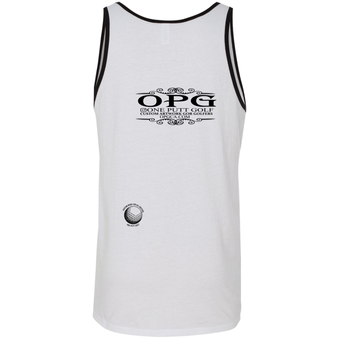 OPG Custom Design #22. One Putt / One Love Parody with Fan Art. Female Edition. 2 Tone Tank 100% Combed and Ringspun Cotton