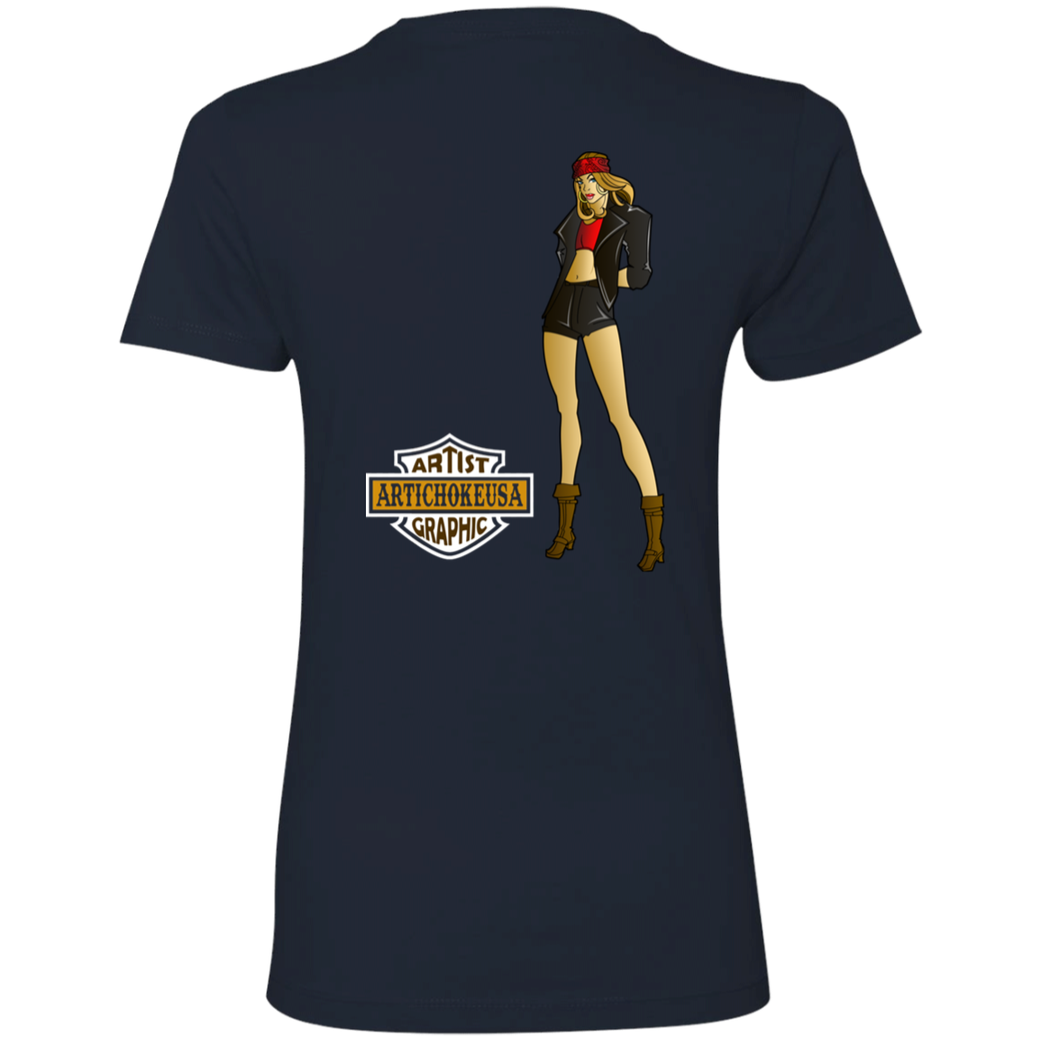 ArtichokeUSA Custom Design. Façade: (Noun) A false appearance that makes someone or something seem more pleasant or better than they really are. Ladies' Boyfriend T-Shirt