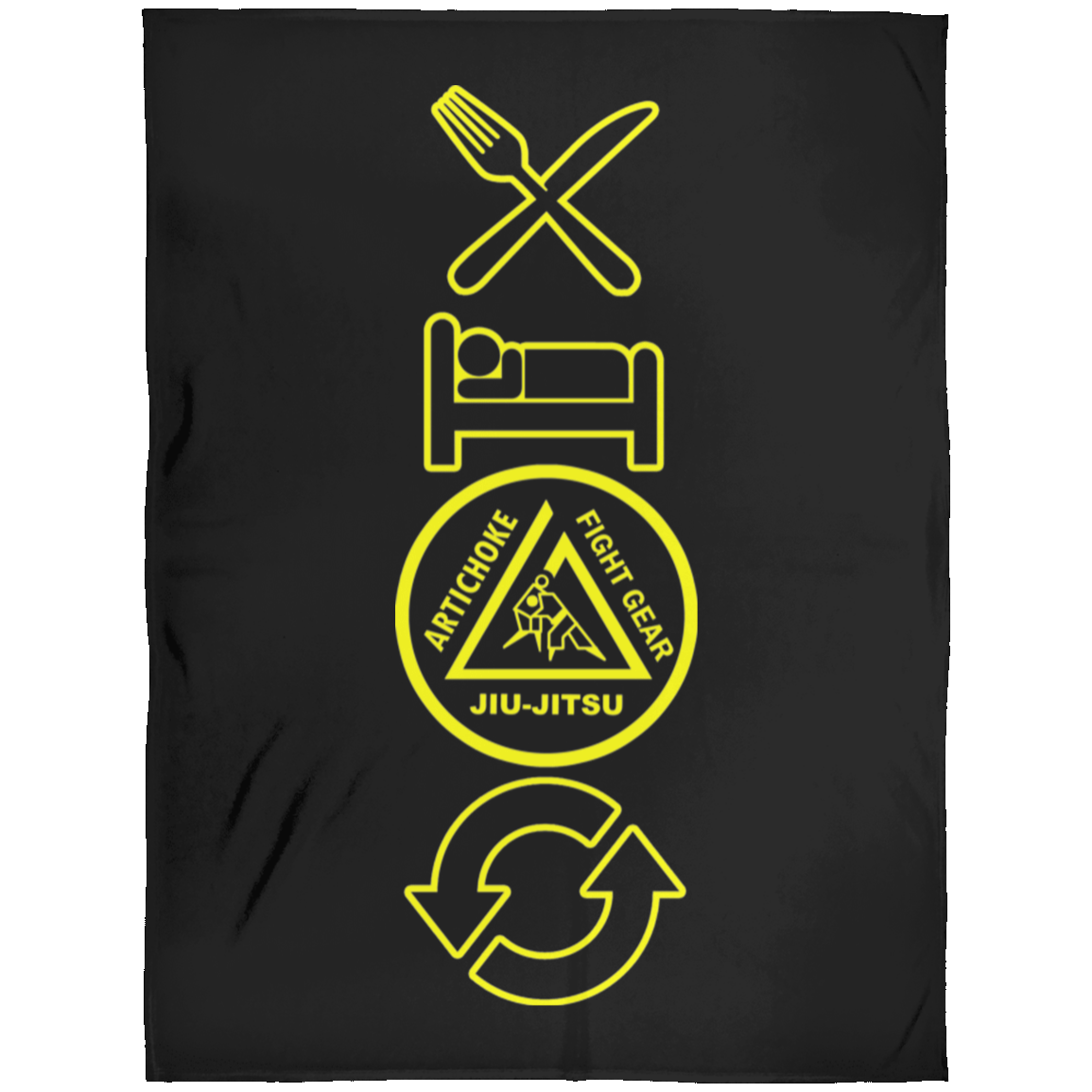 Artichoke Fight Gear Custom Design #9. EAT. SLEEP. JIU JITSU. REPEAT. Fleece Blanket 60x80