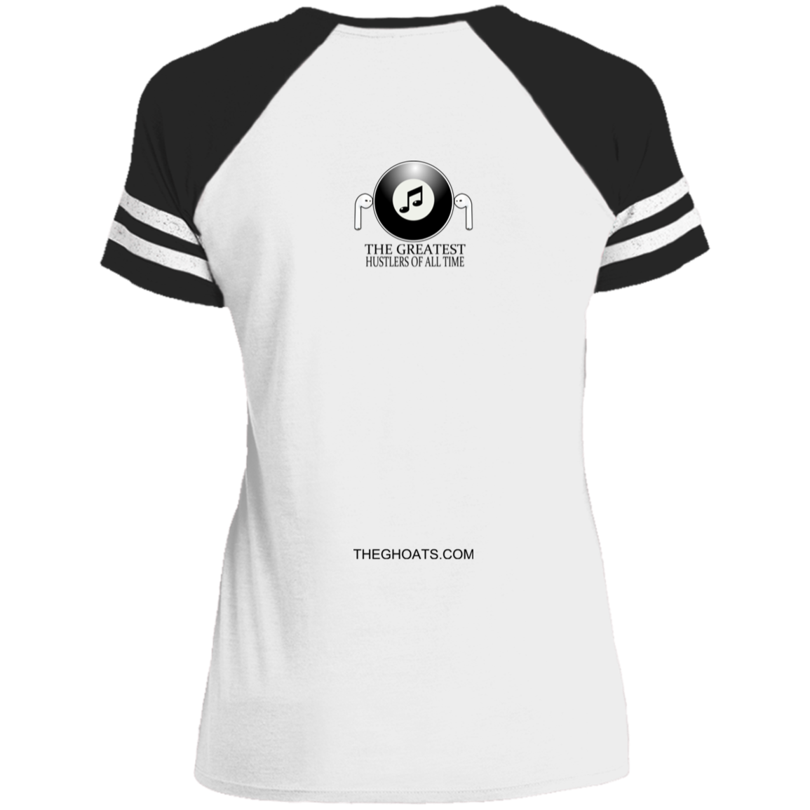 The GHOATS Custom Design. #19 Pool & Music. Ladies' Game V-Neck T-Shirt