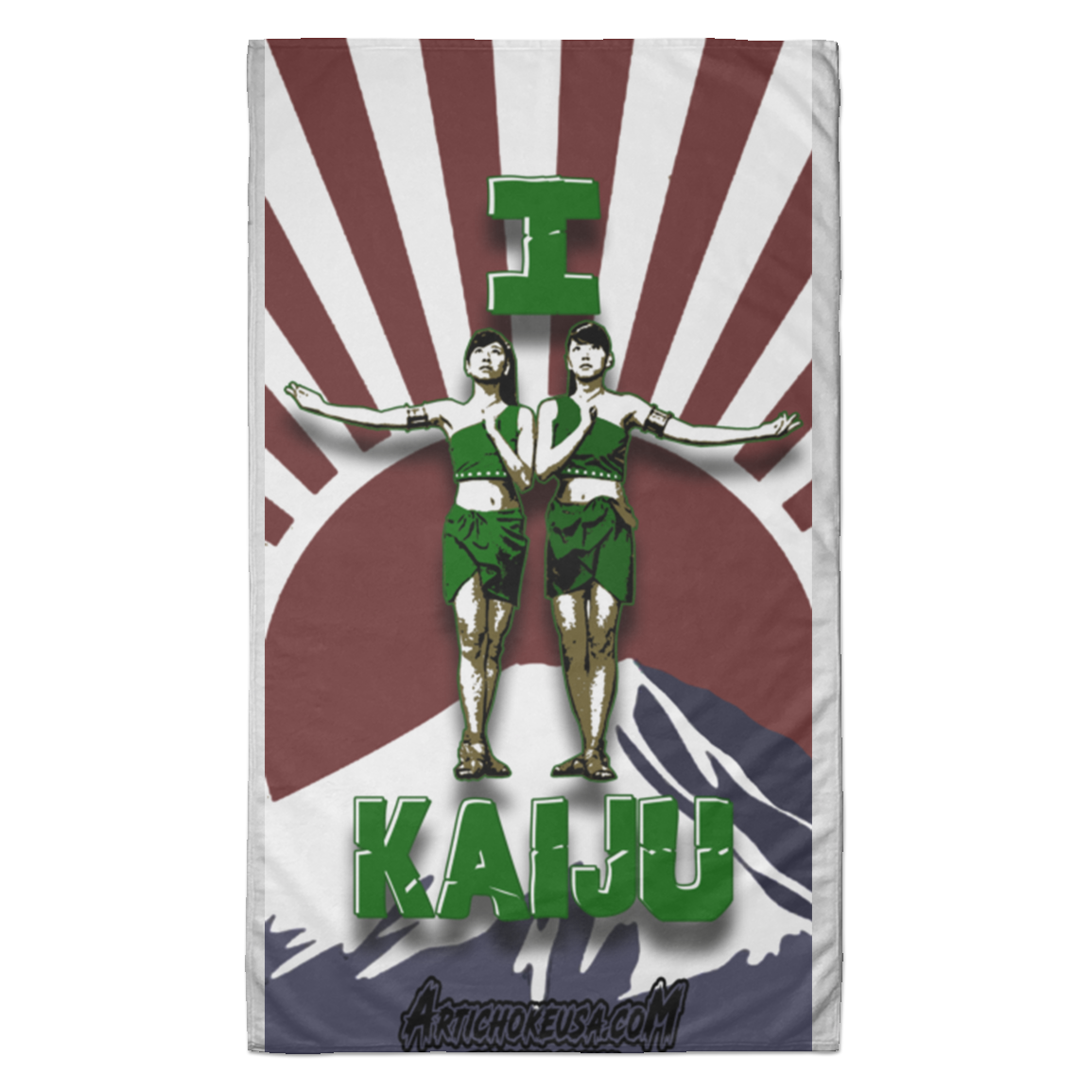 ArtichokeUSA Custom Design. I Heart Kaiju. Fan Art. Towel - 35x60