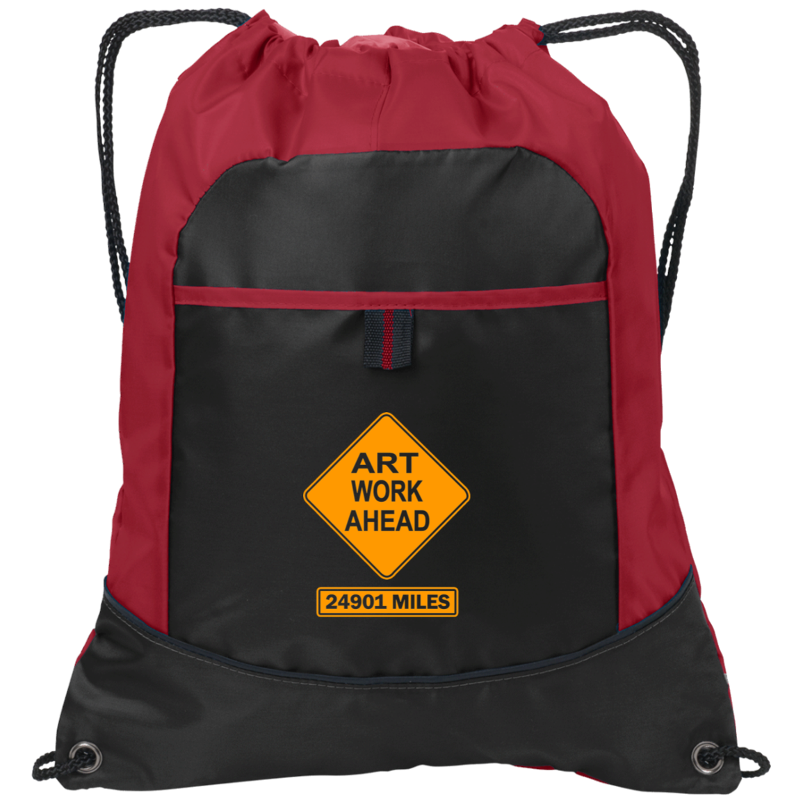 ArtichokeUSA Custom Design. Art Work Ahead. 24,901 Miles (Miles Around the Earth). Pocket Cinch Pack