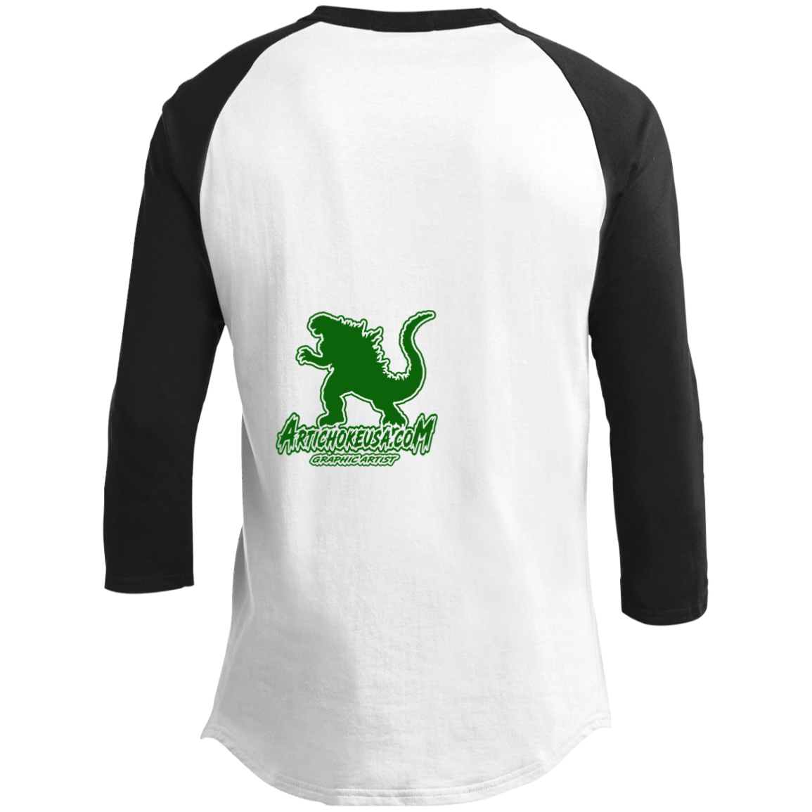 ArtichokeUSA Custom Design. I Heart Kaiju. Fan Art. Youth 3/4 Raglan Sleeve Shirt