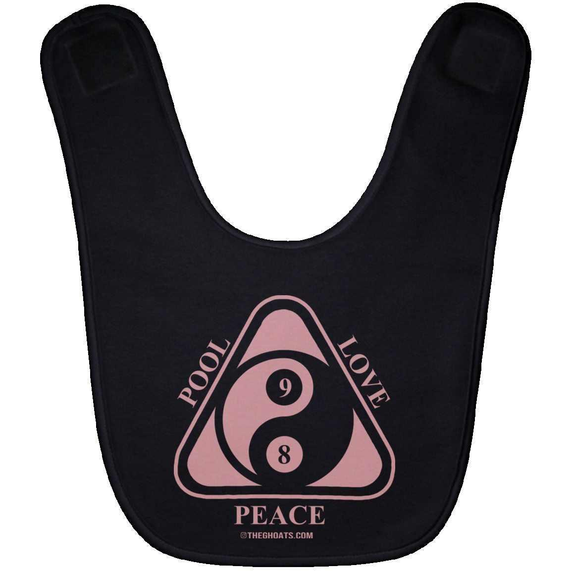 The GHOATS Custom Design #9. Ying Yang. Pool Love Peace. Baby Bib