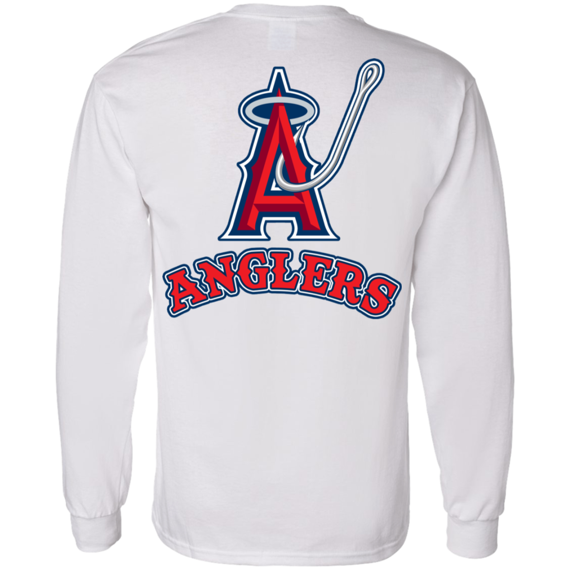 ArtichokeUSA Custom Design. Anglers. Southern California Sports Fishing. Los Angeles Angels Parody. LS T-Shirt 5.3 oz.