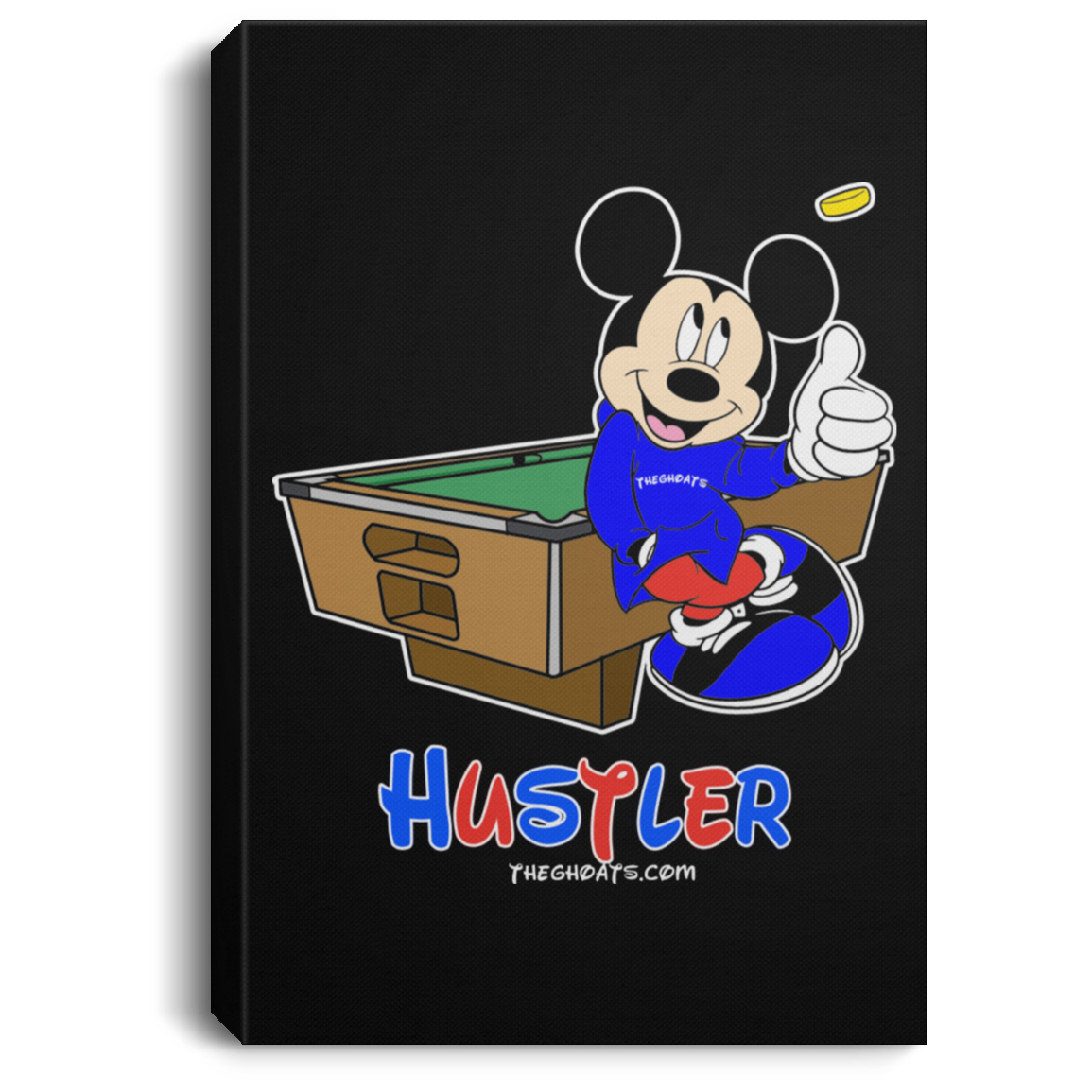 The GHOATS Custom Design. #18 Hustler Fan Art. Portrait Canvas .75in Frame