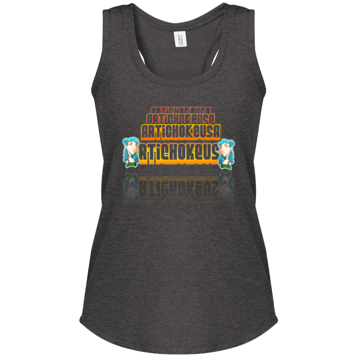 ArtichokeUSA Characters and Fonts. "Shelly" Let’s Create Your Own Design Today. Ladies' Tri Racerback Tank