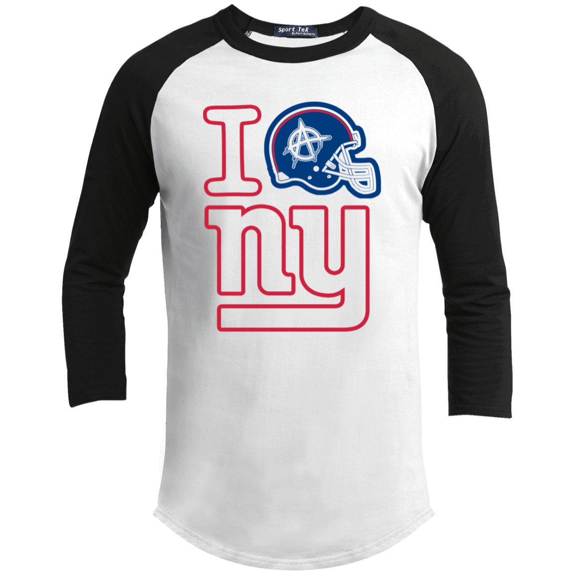 ArtichokeUSA Custom Design. I Helmet NY. Fan Art. Youth 3/4 Raglan Sleeve Shirt