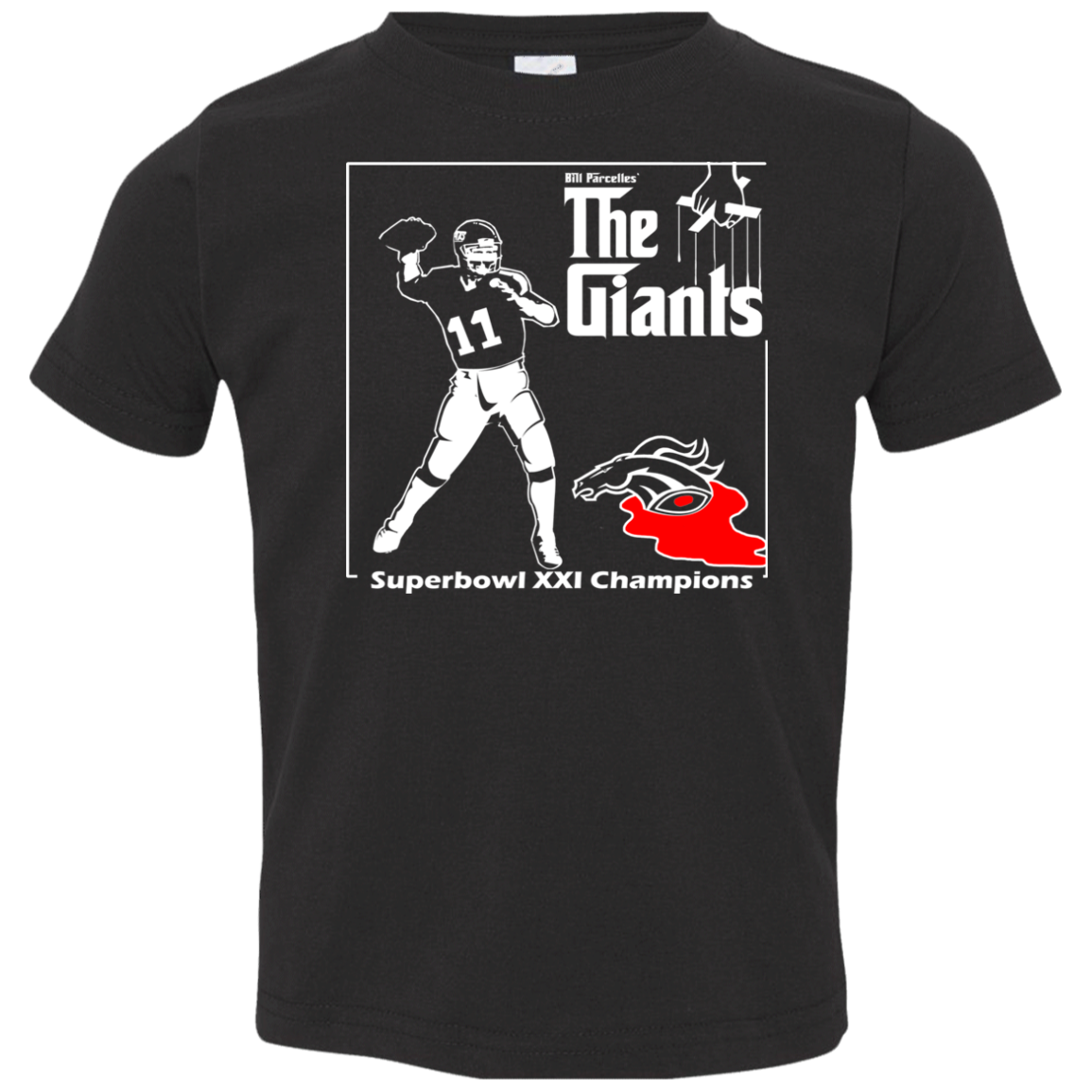 ArtichokeUSA Custom Design. Godfather Simms. NY Giants Superbowl XXI Champions. Fan Art. Toddler Jersey T-Shirt