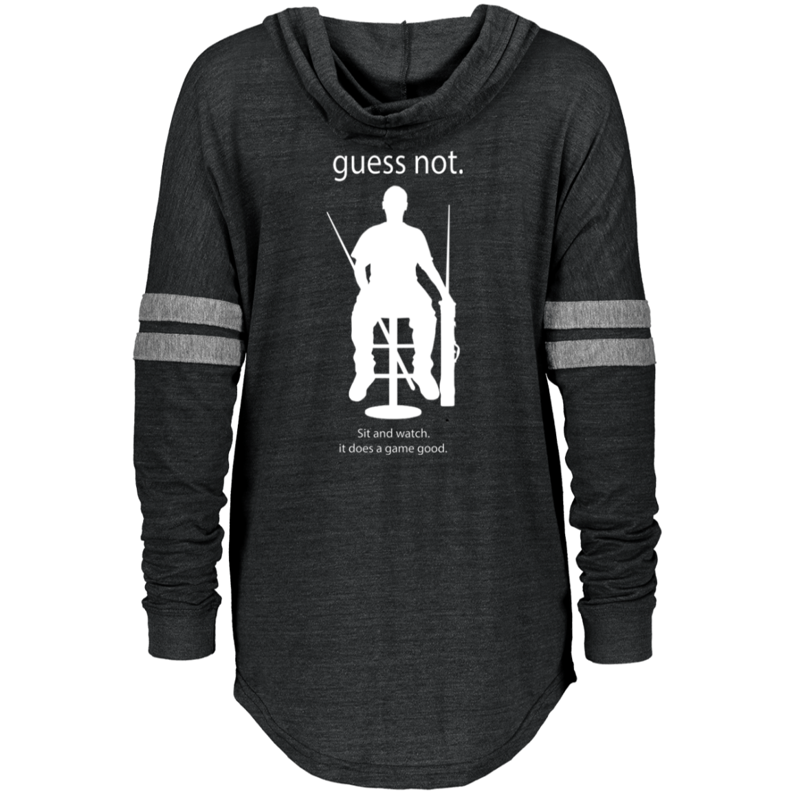 The GHOATS Custom Design. #40 Got Game? / Guess Not. Ladies Hooded Low Key Pullover