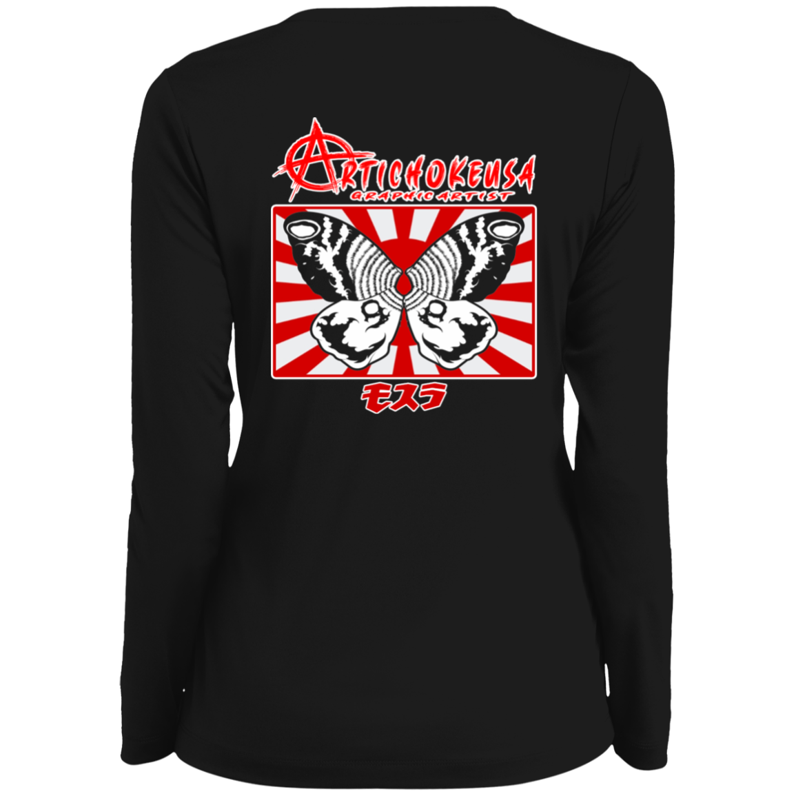 ArtichokeUSA Character and Font design. Shobijin (Twins)/Mothra Fan Art . Let's Create Your Own Design Today. Ladies' Moisture-Wicking Long Sleeve V-Neck Tee