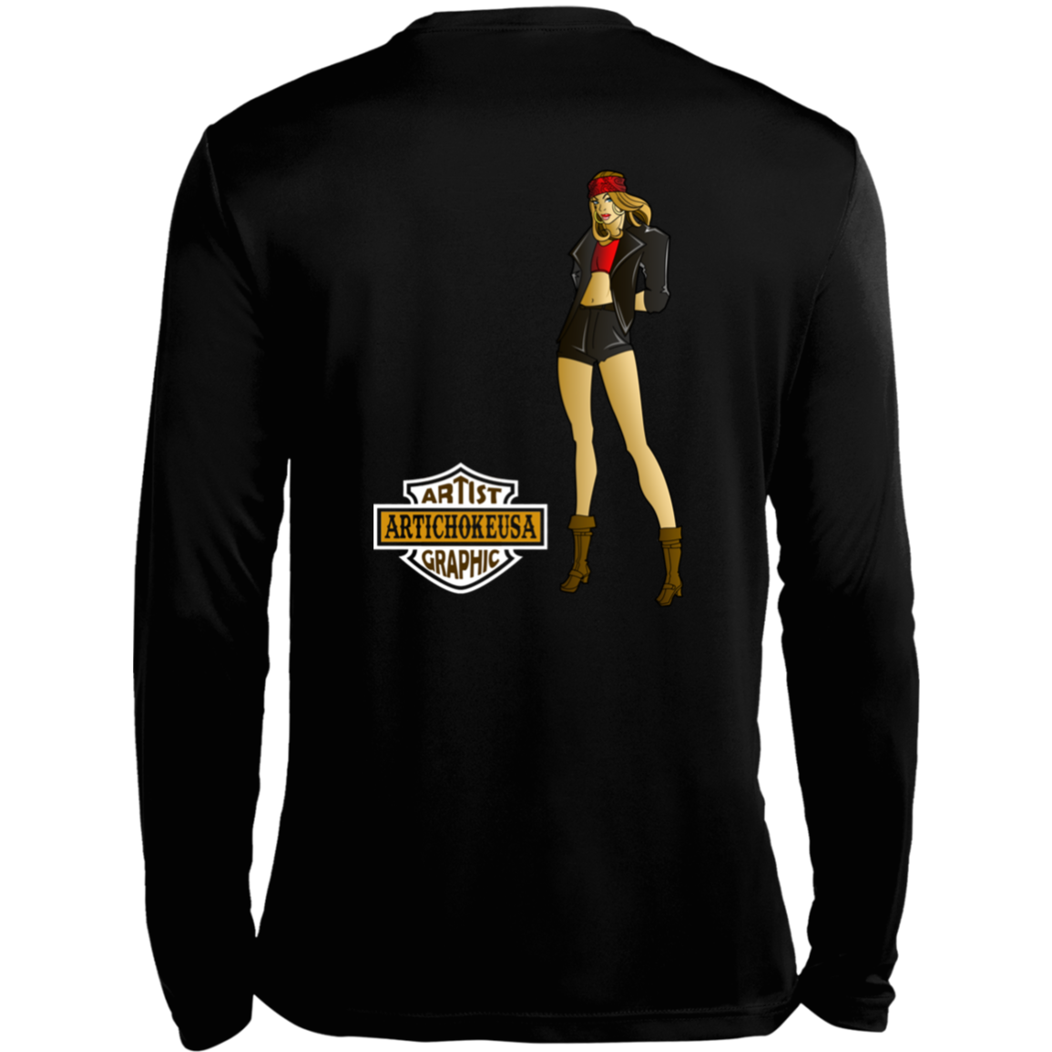 ArtichokeUSA Custom Design. Façade: (Noun) A false appearance that makes someone or something seem more pleasant or better than they really are. Long Sleeve Moisture-Wicking Tee