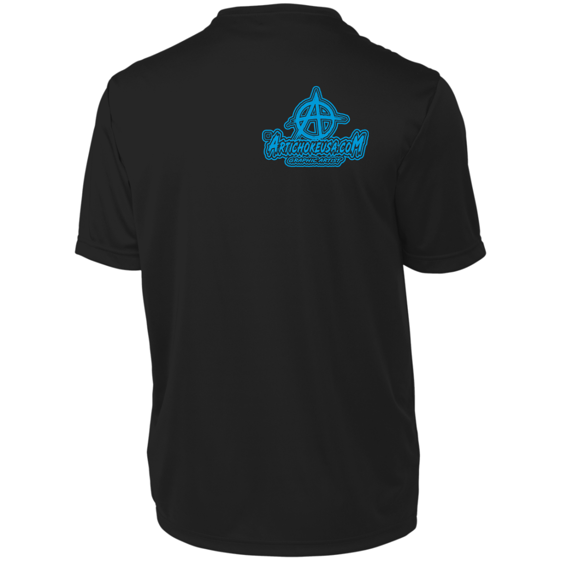 ArtichokeUSA Character and Font design. Let's Create Your Own Team Design Today. My first client Charles. Men's Moisture-Wicking Tee