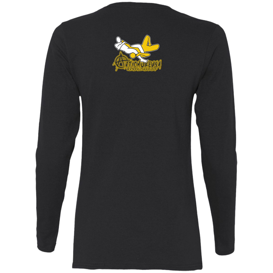 ArtichokeUSA Custom Design #54. Artichoke USArmbar. US Army Parody. Ladies' 100% Cotton Long Sleeve T-Shirt