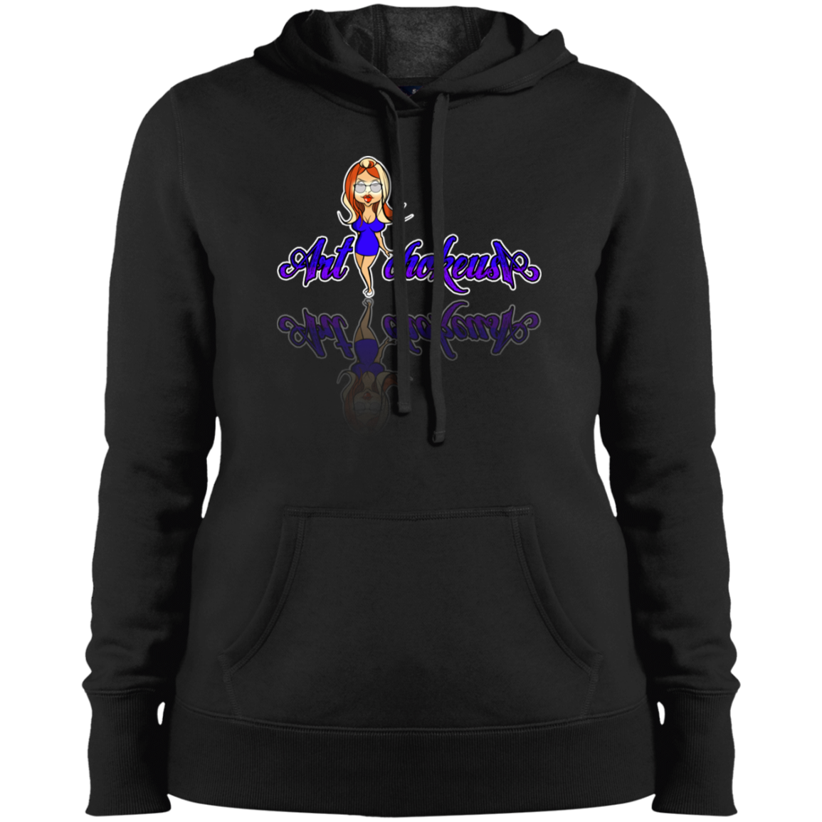 ArtichokeUSA Character and Font Design. Let’s Create Your Own Design Today. Blue Girl. Ladies' Pullover Hooded Sweatshirt