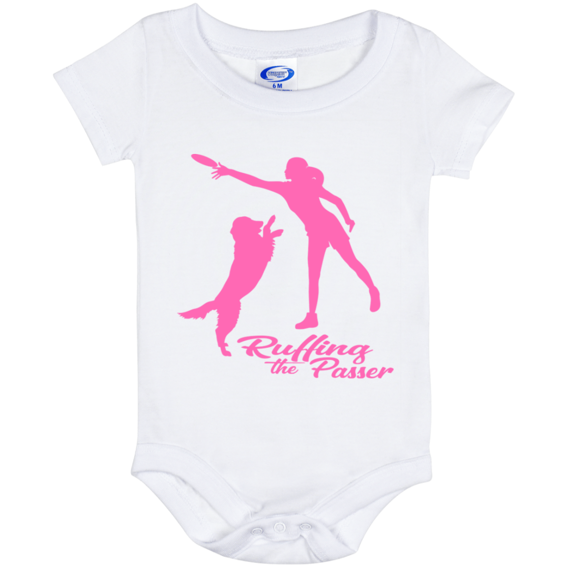 ArtichokeUSA Custom Design. Ruffing the Passer. Labrador Edition. Female Version. Baby Onesie 6 Month