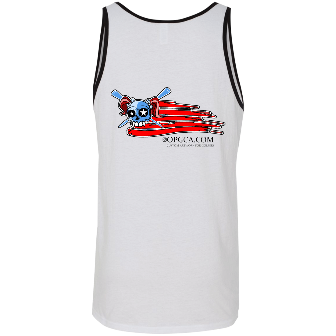 OPG Custom Design #12. American Golfer. Female Edition. 2 Tone Tank 100% Combed and Ringspun Cotton