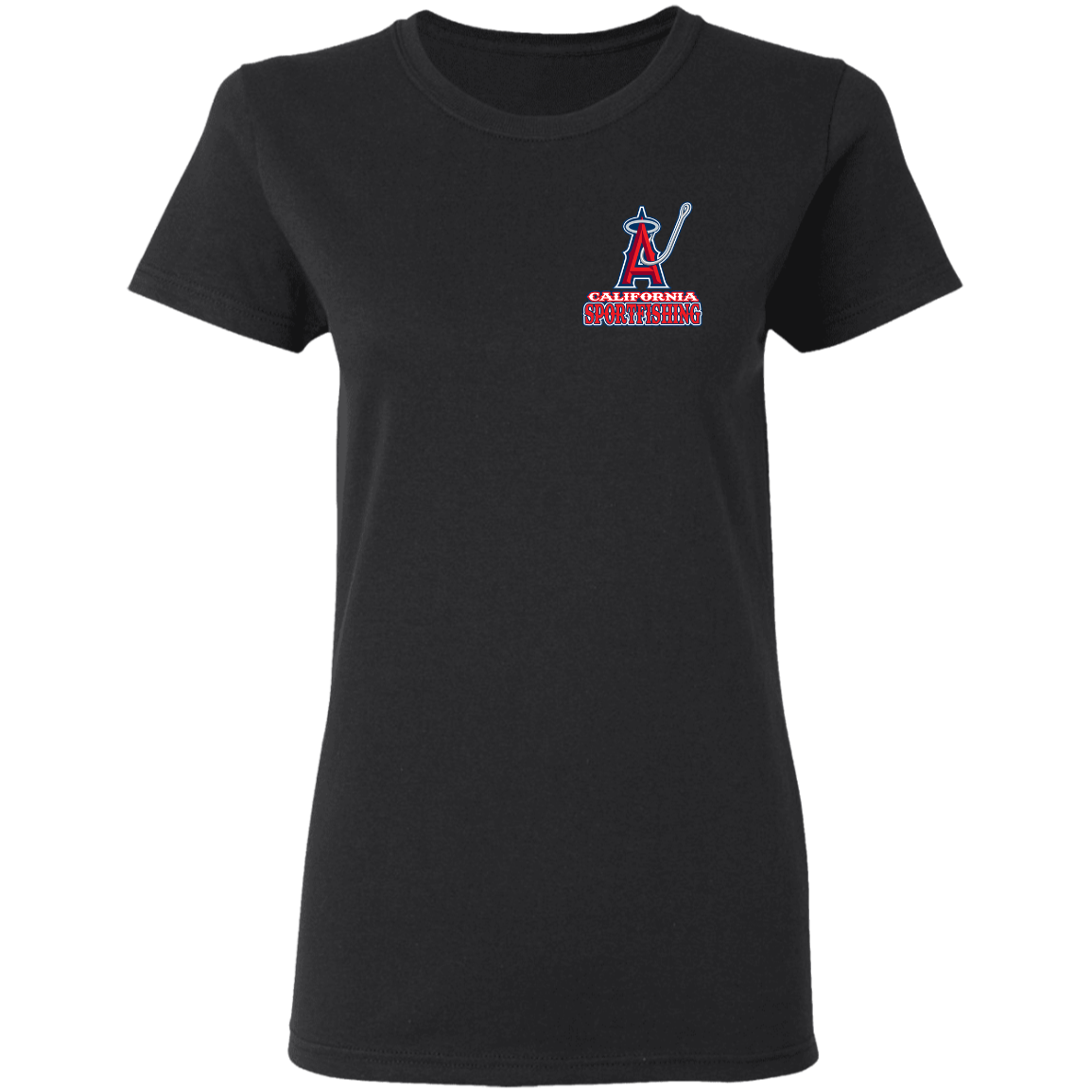 ArtichokeUSA Custom Design. Anglers. Southern California Sports Fishing. Los Angeles Angels Parody. Ladies' Basic 100% Cotton T-Shirt
