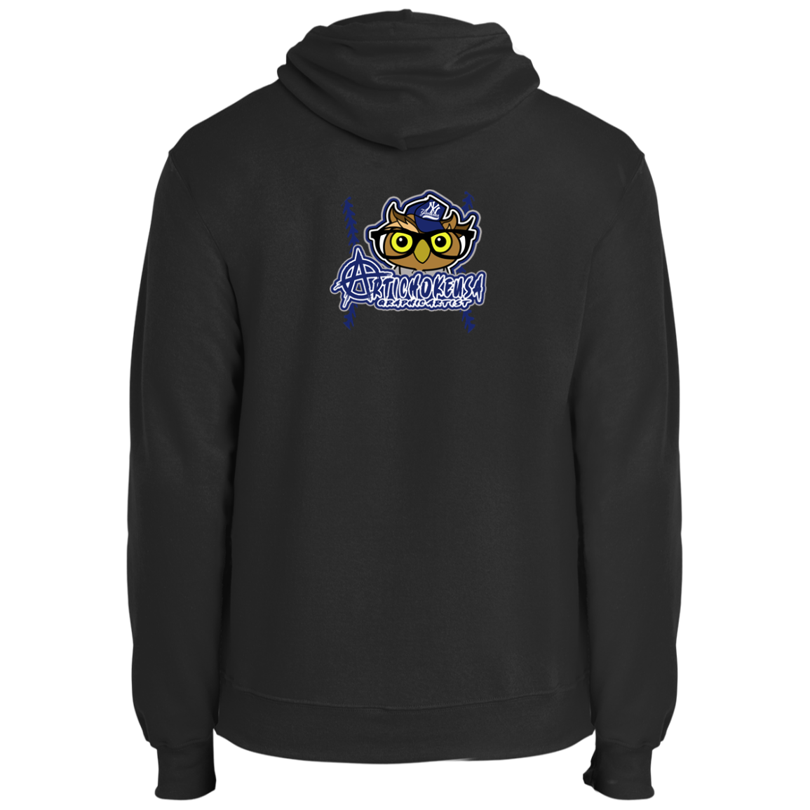 ArtichokeUSA Character and Font design. New York Owl. NY Yankees Fan Art. Let's Create Your Own Team Design Today. Fleece Pullover Hoodie