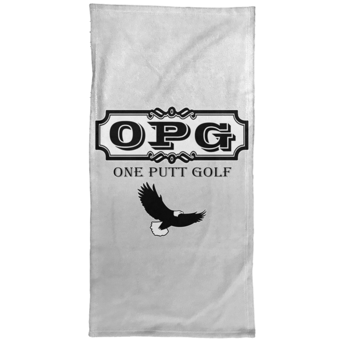 OPG Custom Design #0. OPG - One Putt Golf. Front and Back Design. Hand Towel - 15x30