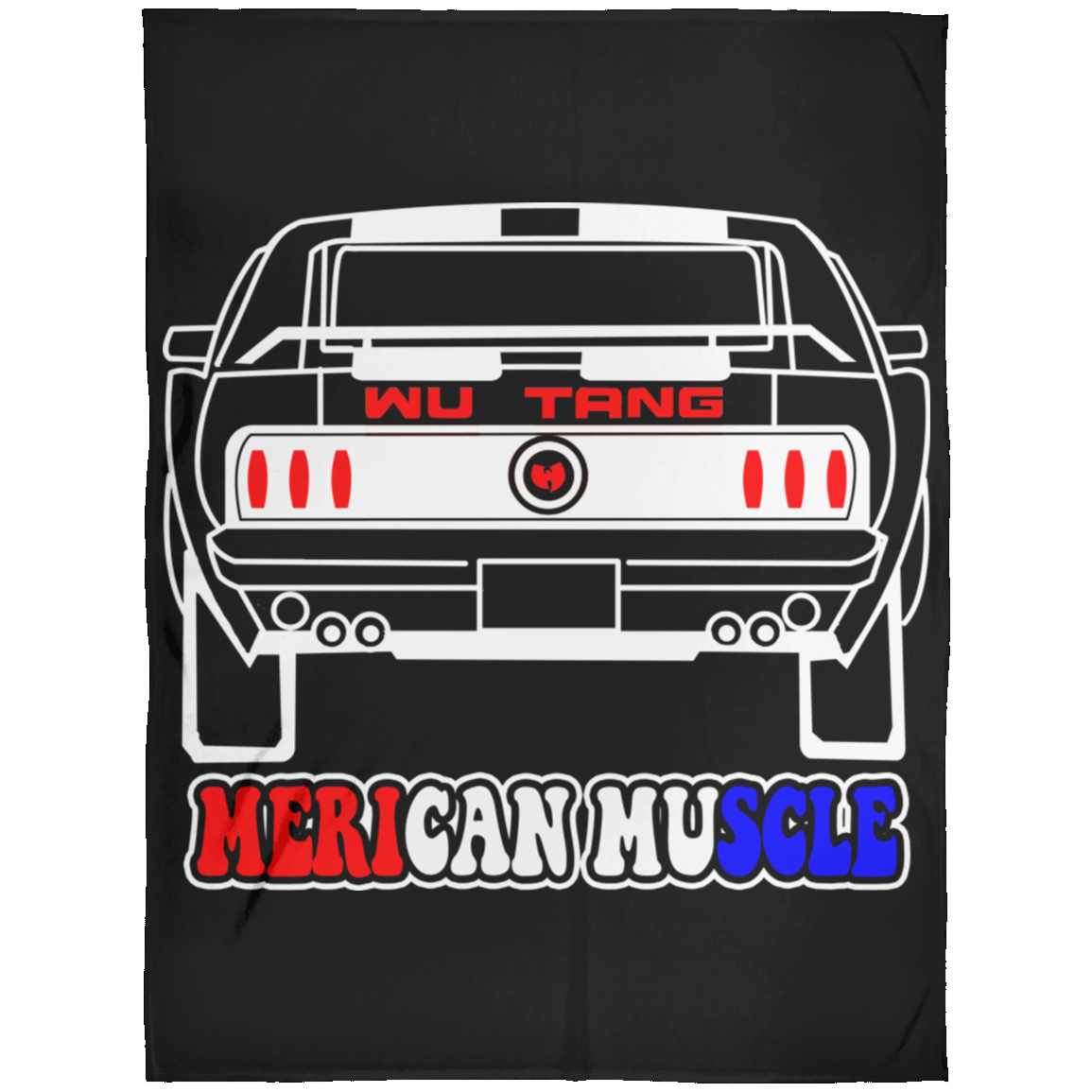 ArtichokeUSA Custom Design. Merican Muscle. Wu-Tang / Mustang Parody. Fleece Blanket 60x80