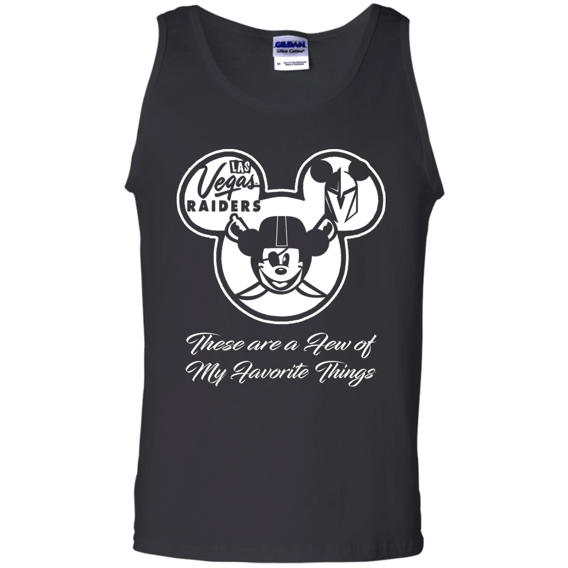 ArtichokeUSA Custom Design. Las Vegas Raiders & Mickey Mouse Mash Up. Fan Art. Parody. Men's 100% Cotton Tank Top