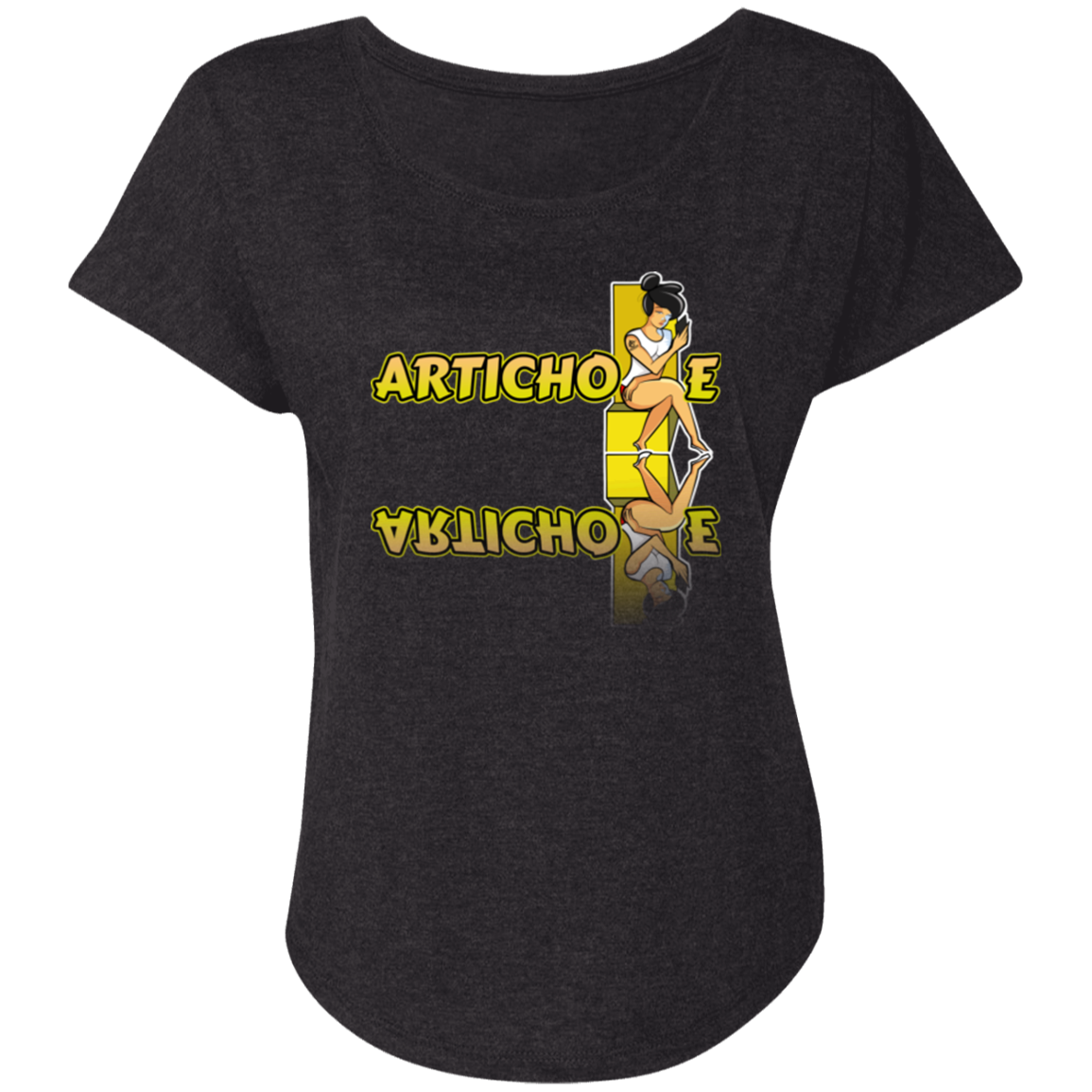 ArtichokeUSA Character and Font Design. Let’s Create Your Own Design Today. Betty. Ladies' Triblend Dolman Sleeve