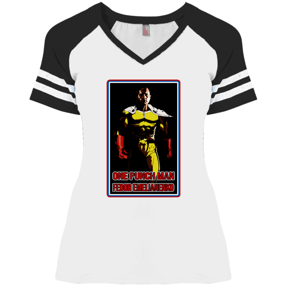ArtichokeUSA Custom Design. One Punch Fedor. Fedor Emelianenko/One Punch Man Fan Art. Ladies' Game V-Neck T-Shirt