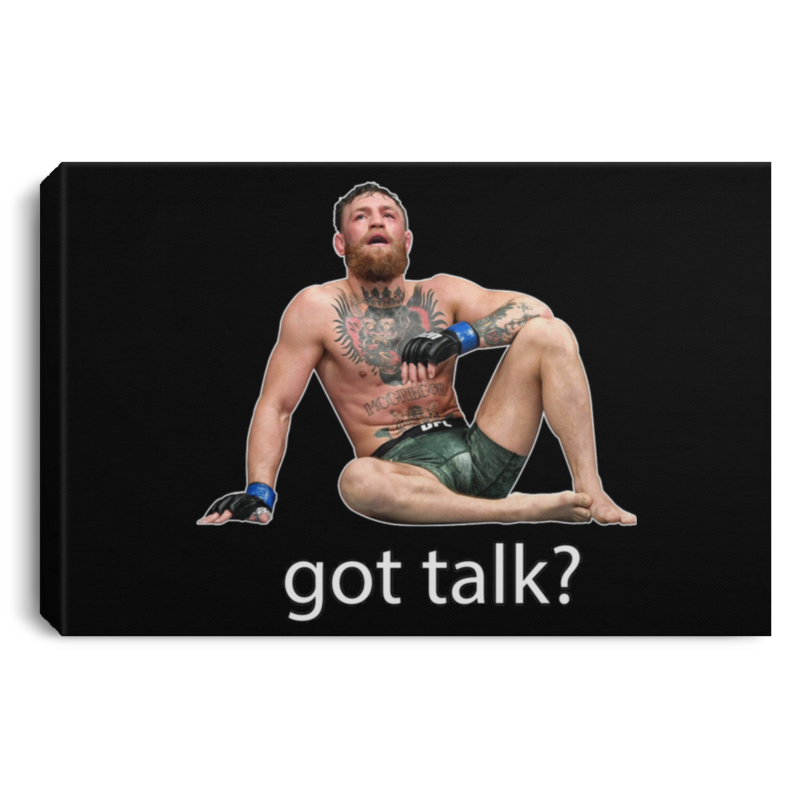Artichoke Fight Gear Custom Design #12. Got Talk? MMA. Landscape Canvas .75in Frame