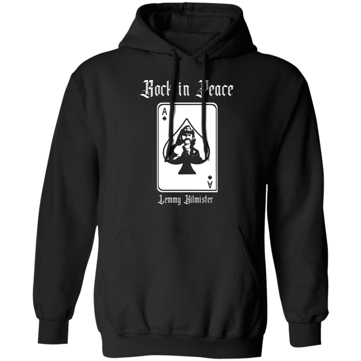 ArtichokeUSA Custom Design. Lemmy Kilmister "Ace of Spades" Tribute Fan Art Version 2 of 2. Pullover Hoodie
