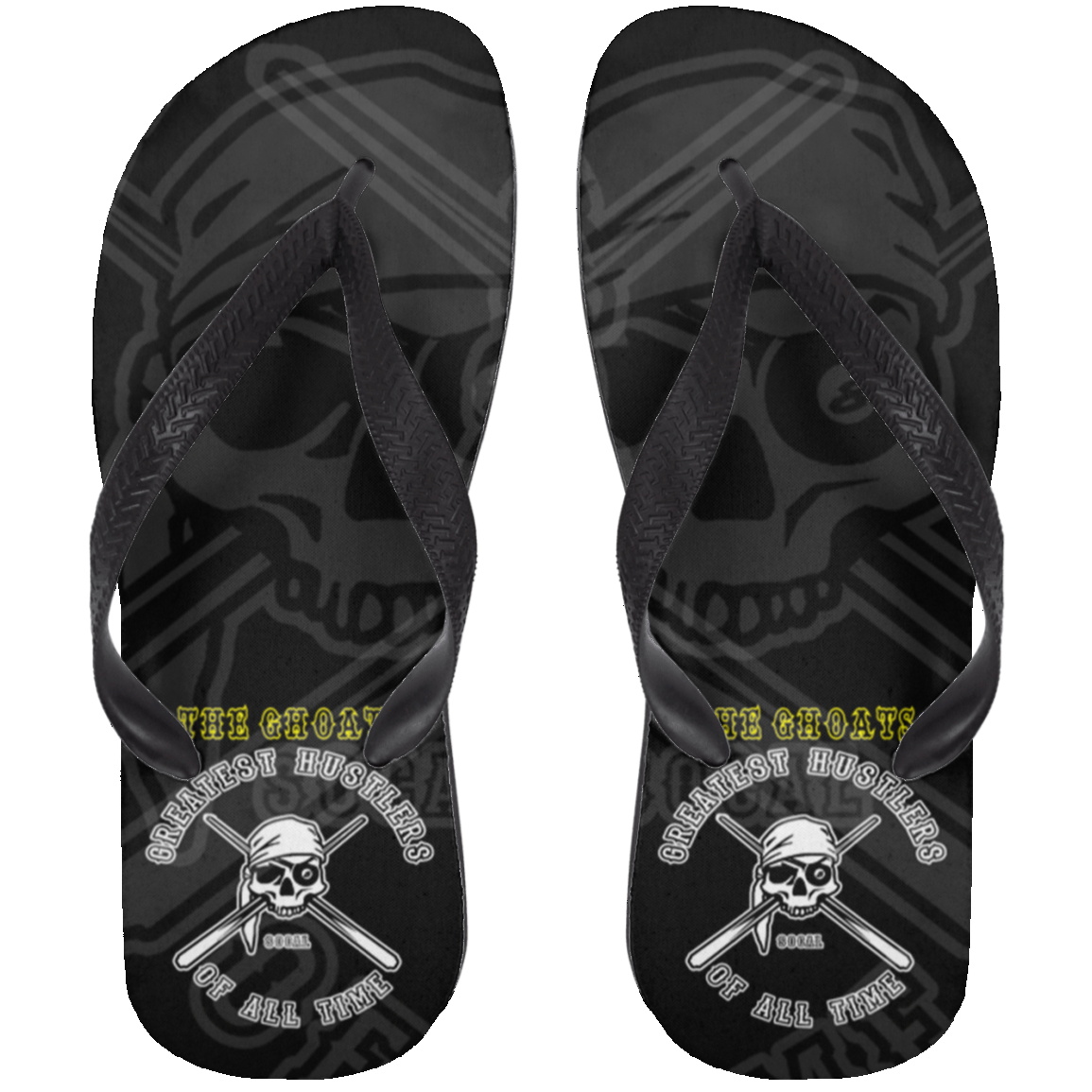 The GHOATS Custom Design. #4 Motorcycle Club Style. Ver 1/2. Adult Flip Flops