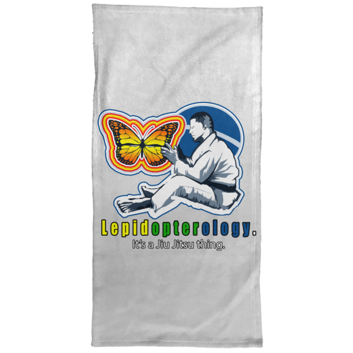 Artichoke Fight Gear Custom Design #7. Lepidopterology: The study of butterflies and moths. Butterfly Guard. It's a Jiu Jitsu Thing. Brazilian Edition. Hand Towel - 15x30
