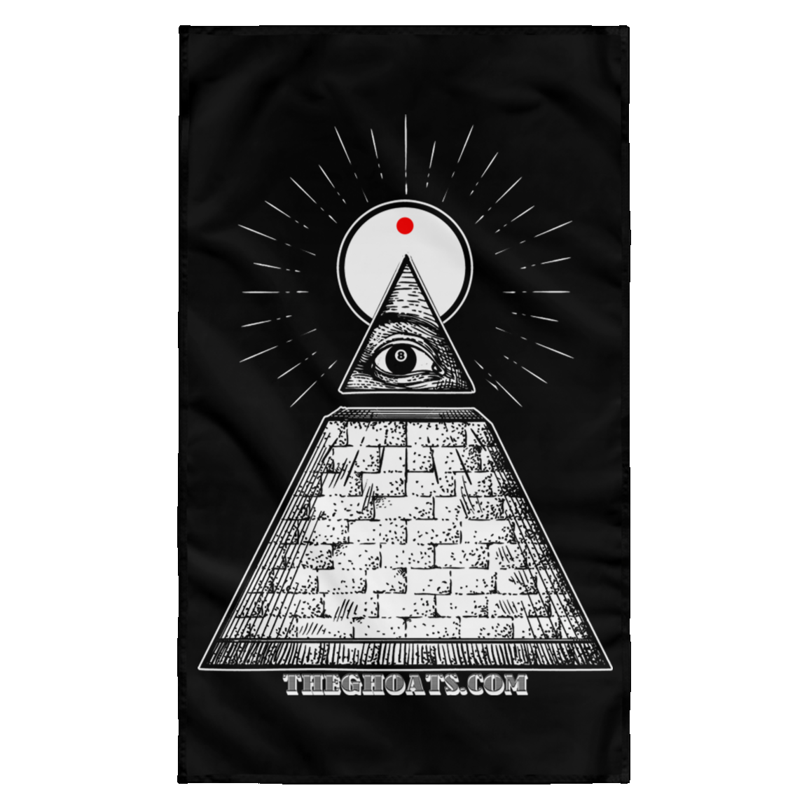 The GHOATS custom design #10. All Seeing Eye. Wall Flag