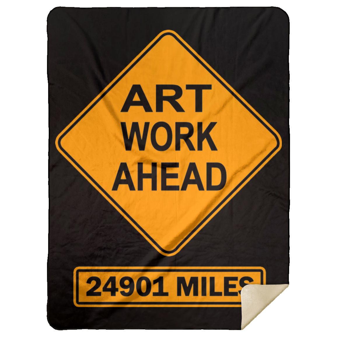 ArtichokeUSA Custom Design. Art Work Ahead. 24,901 Miles (Miles Around the Earth). Mink Sherpa Blanket 60x80