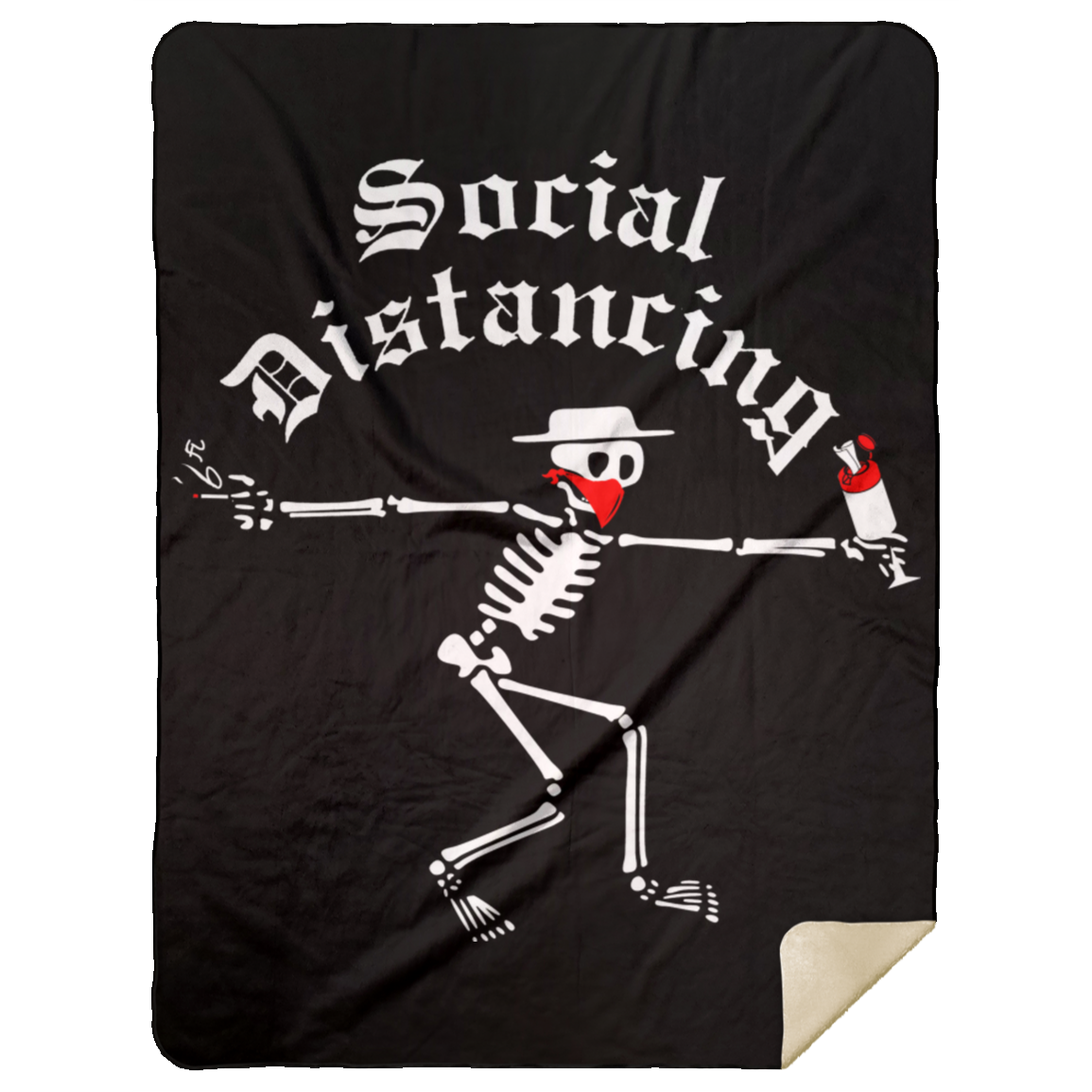 ArtichokeUSA Custom Design. Social Distancing. Social Distortion Parody. Mink Sherpa Blanket 60x80