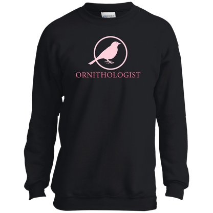 OPG Custom Design #24. Ornithologist. A person who studies or is an expert on birds. Youth Crewneck Sweatshirt