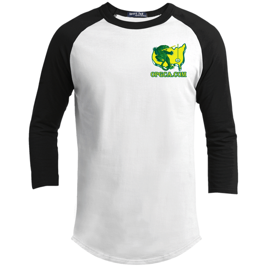 ZZZ#26 OPG Custom Designs. Tiger's Back. Youth 3/4 Raglan Sleeve Shirt