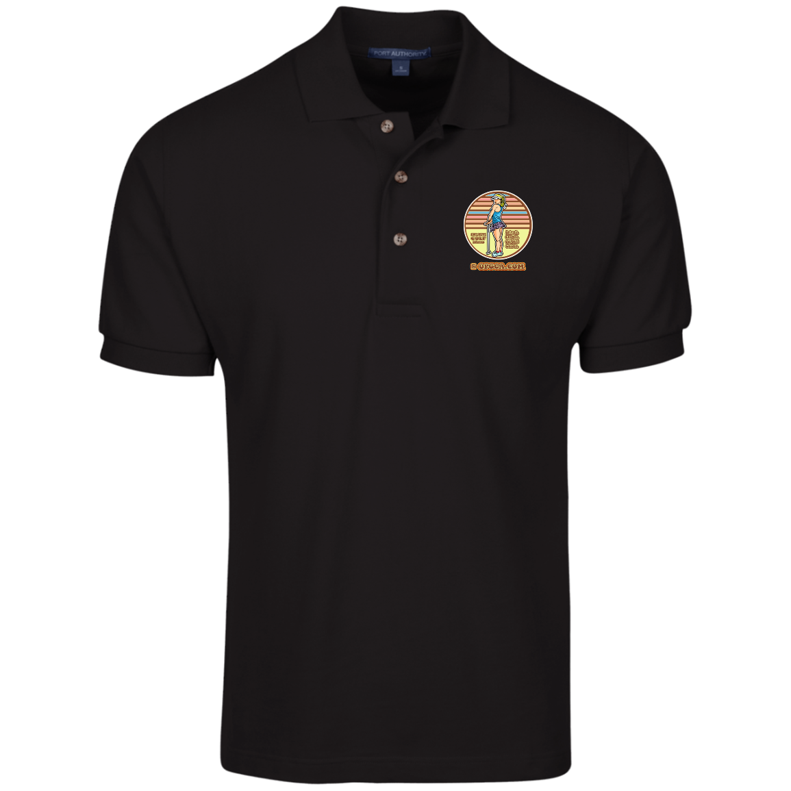OPG Custom Design #28. Drive it. Chip it. One Putt golf it. 100% Ring Spun Combed Cotton Polo