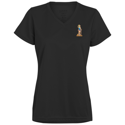 OPG Custom Design #28. Drive it. Chip it. One Putt golf it. Ladies’ Moisture-Wicking V-Neck Tee