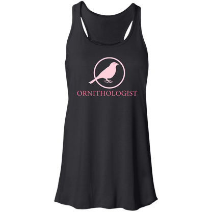 OPG Custom Design # 24. Ornithologist. A person who studies or is an expert on birds. Flowy Racerback Tank