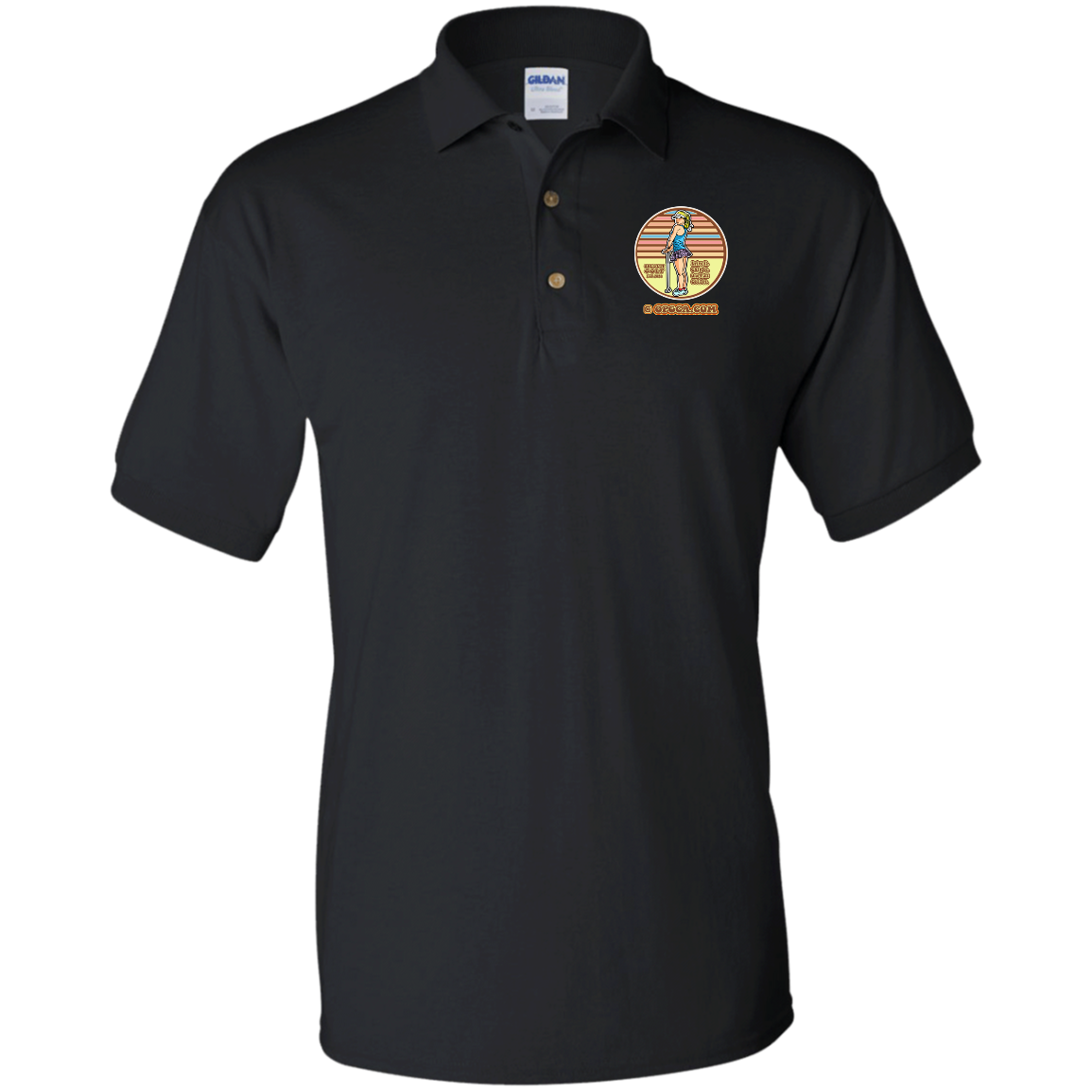OPG Custom Design #28. Drive it. Chip it. One Putt golf it. Jersey Polo Shirt
