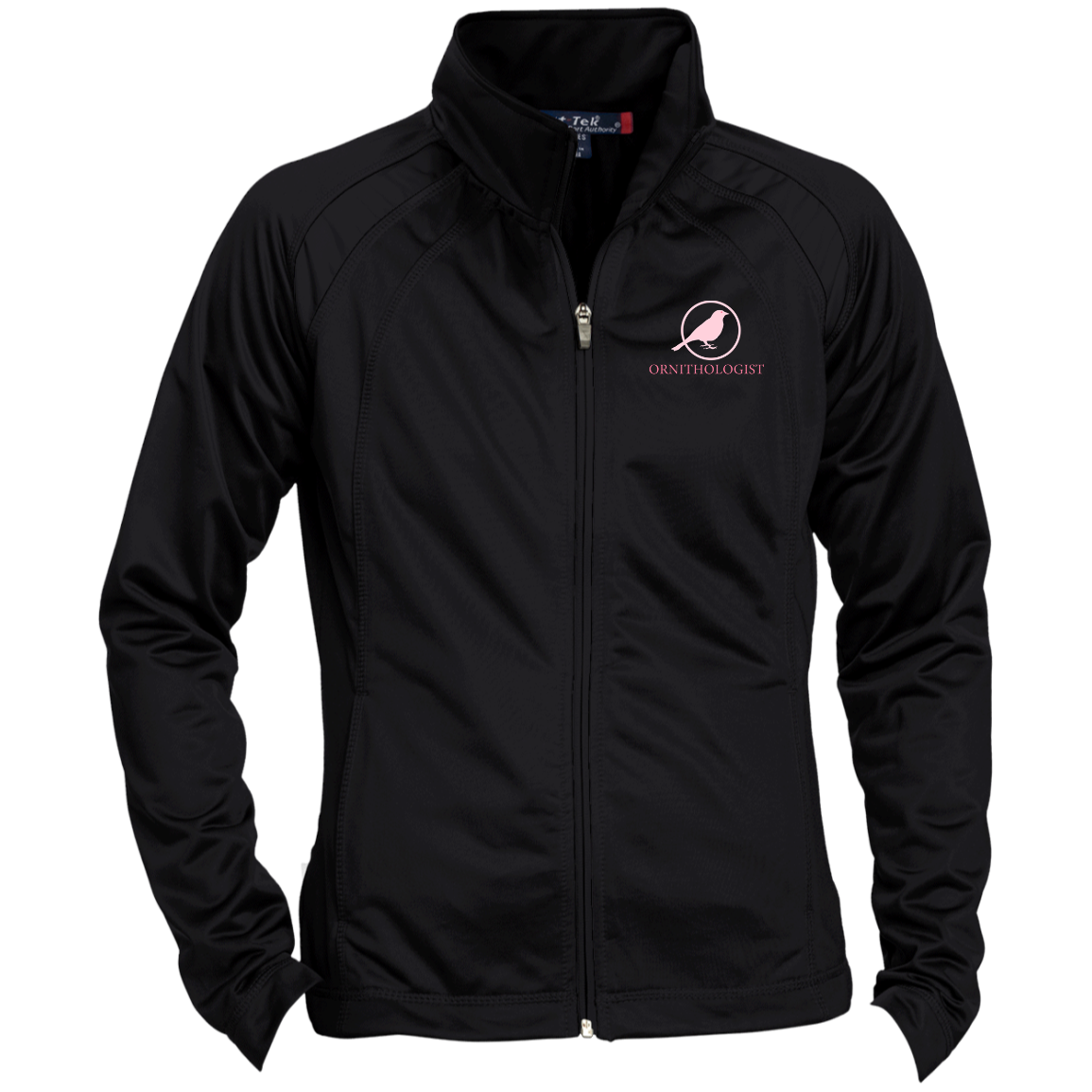 OPG Custom Design # 24. Ornithologist. A person who studies or is an expert on birds. Ladies' Raglan Sleeve Warmup Jacket