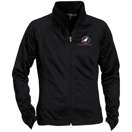 OPG Custom Design # 24. Ornithologist. A person who studies or is an expert on birds. Ladies' Raglan Sleeve Warmup Jacket