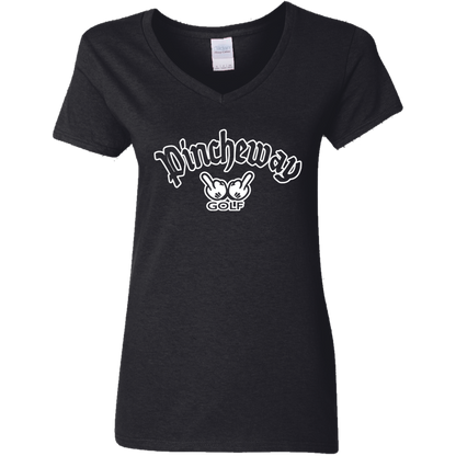 ZZZ#27 OPG Custom Design. Pincheway. Ladies' 5.3 oz. V-Neck T-Shirt