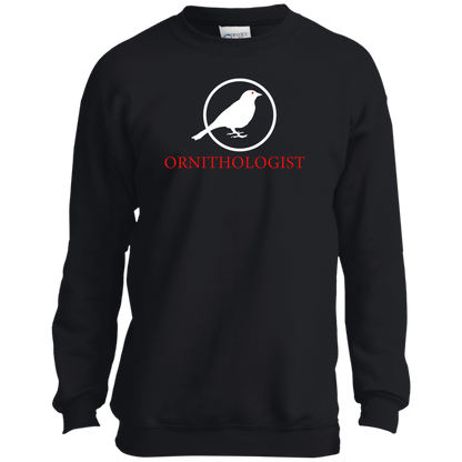 OPG Custom Design #24. Ornithologist. A person who studies or is an expert on birds. Youth Crewneck Sweatshirt