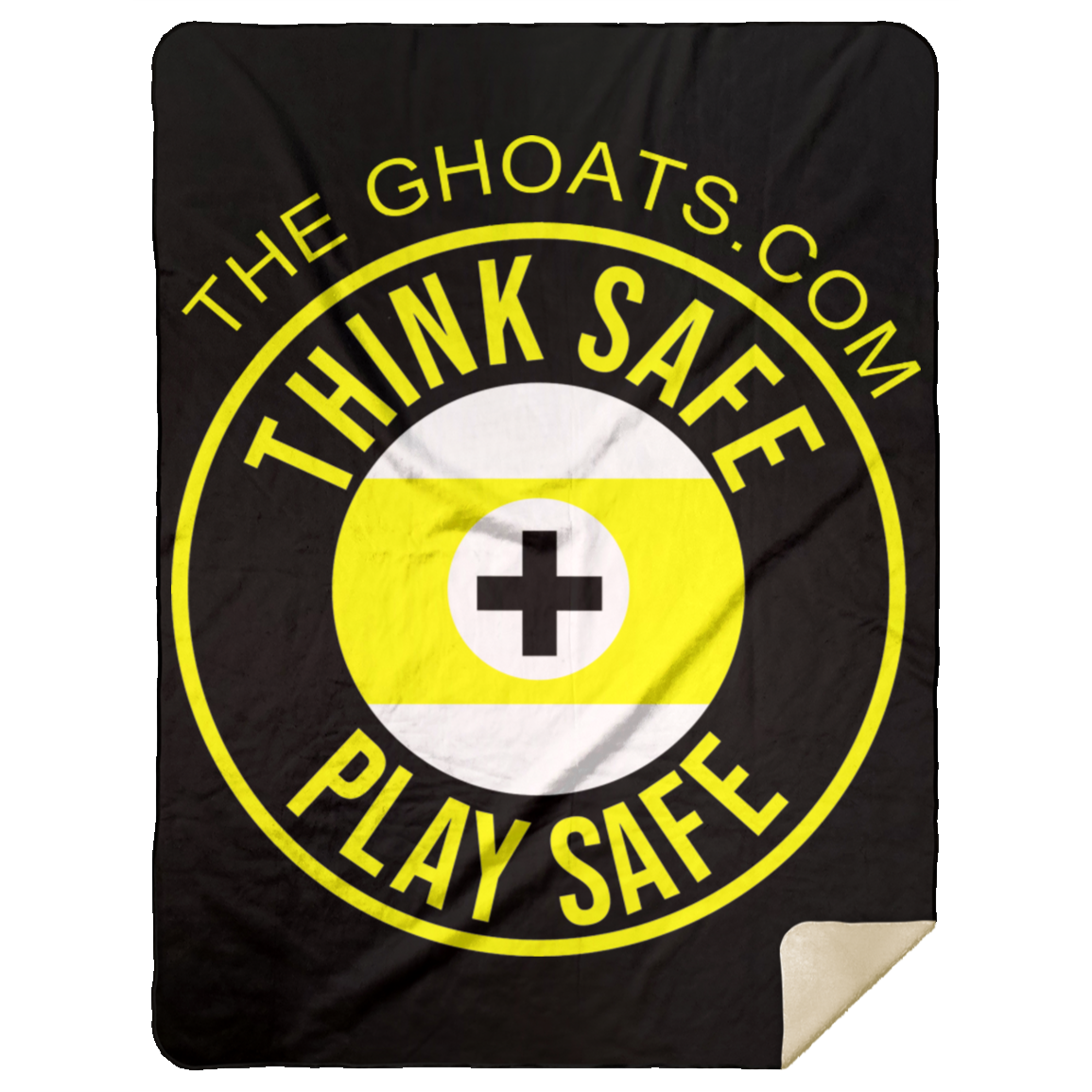 The GHOATS Custom Design. #31 Think Safe. Play Safe. Mink Sherpa Blanket 60x80
