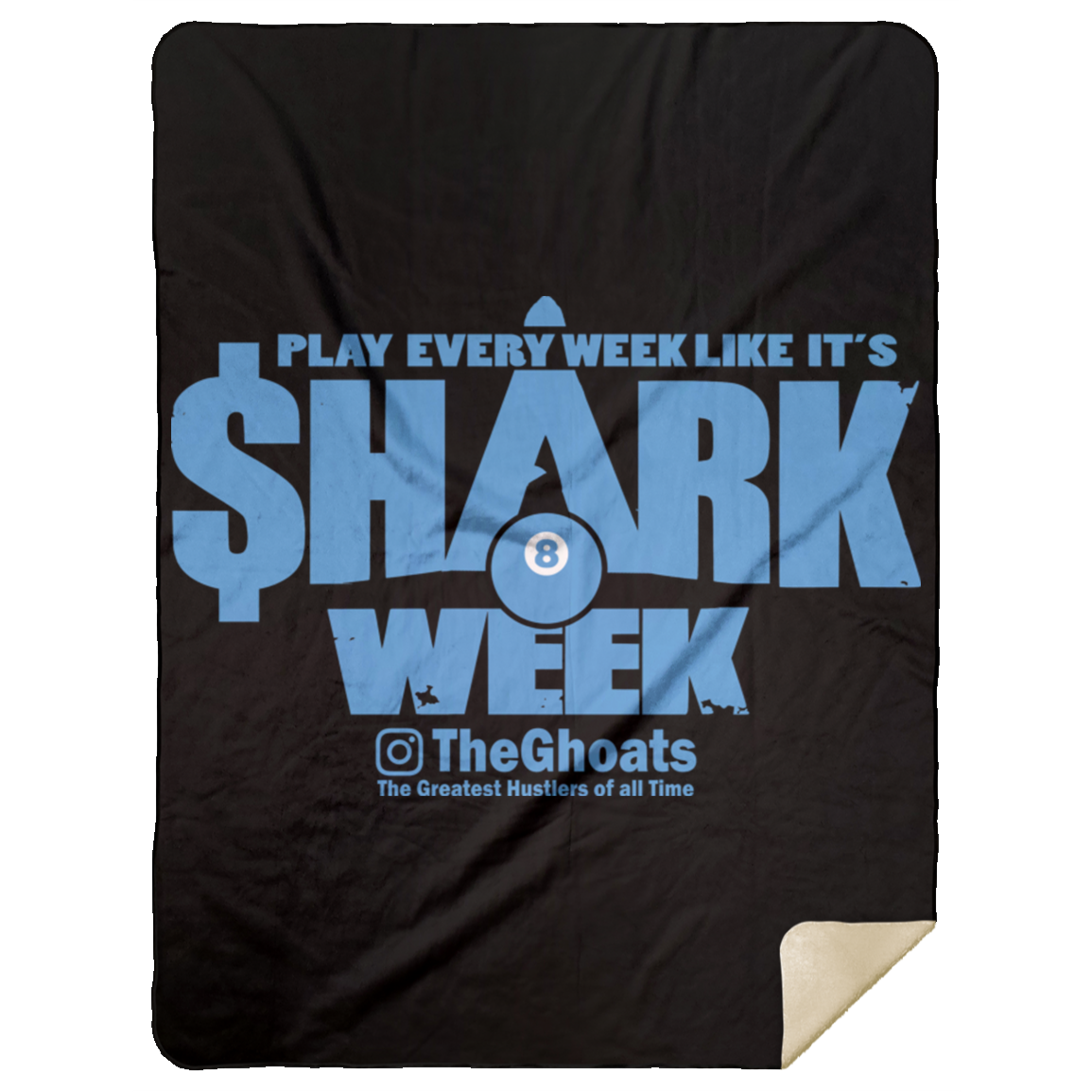 The GHOATS Custom Design. #32. Shark Week. Shark Life. Mink Sherpa Blanket 60x80