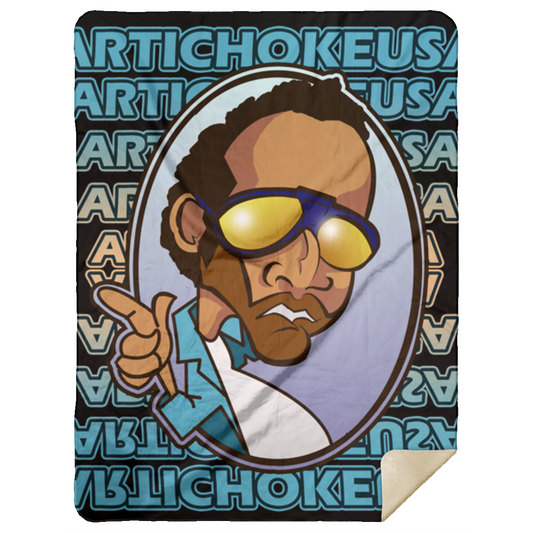 ArtichokeUSA Character and Font design. Let's Create Your Own Team Design Today. My first client Charles. Premium Mink Sherpa Blanket 60x80