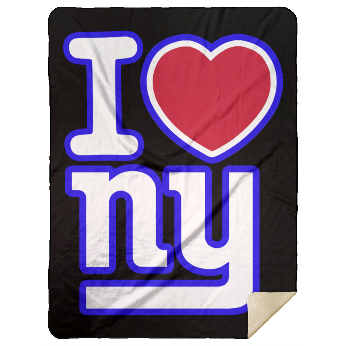 ArtichokeUSA Custom Design. I heart New York Giants. NY Giants Football Fan Art. Premium Mink Sherpa Blanket 60x80