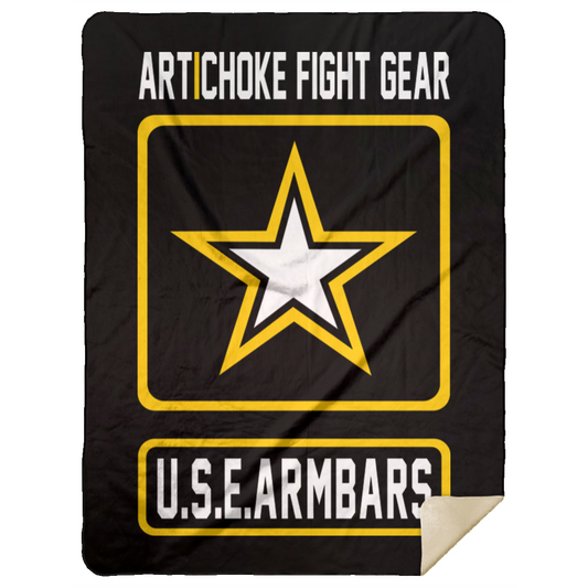 Artichoke Fight Gear Custom Design #2. USE ARMBARS. Premium Mink Sherpa Blanket 60x80